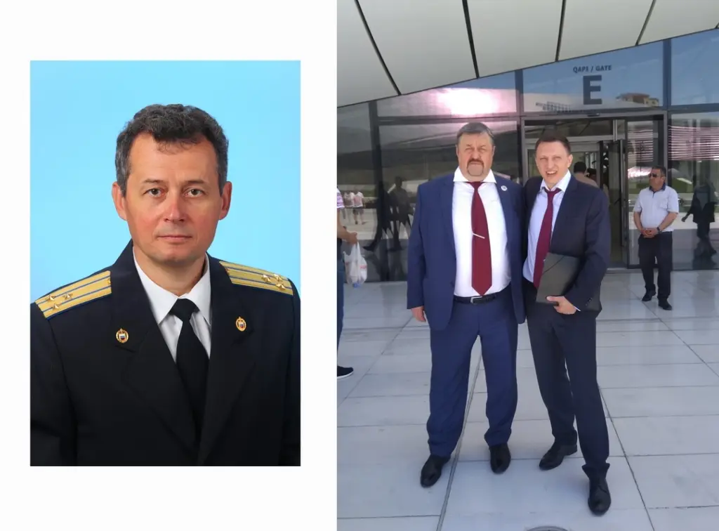 Avanesov (solda) və Valeri Çernışov (ən sağda, əlində qovlu tutan şəxs)